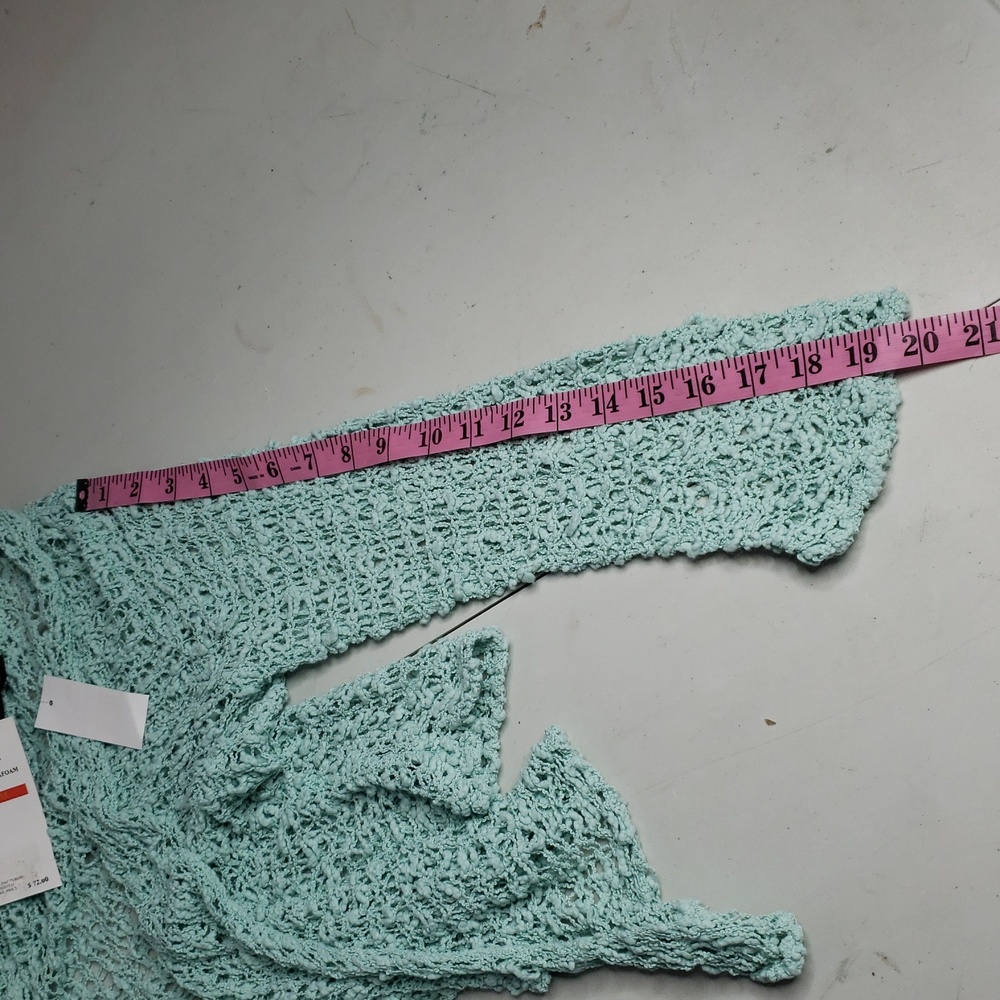 NEW Kaktus Open Knit Soft Open Front Long Sleeves Cardigan Size S/M Beachy - Picture 14 of 16